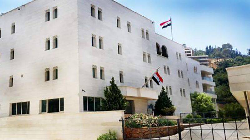 السفارة السورية في لبنان: نستنكر جريمة قتل مواطن لبناني وبعض ردود الافعال عليها