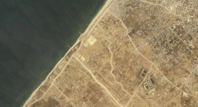 صورة فضائية تظهر الميناء الجديد في غزة