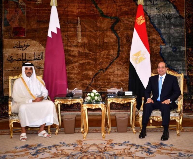 أمير قطر ناقش مع السيسي قف إطلاق النار في غزة