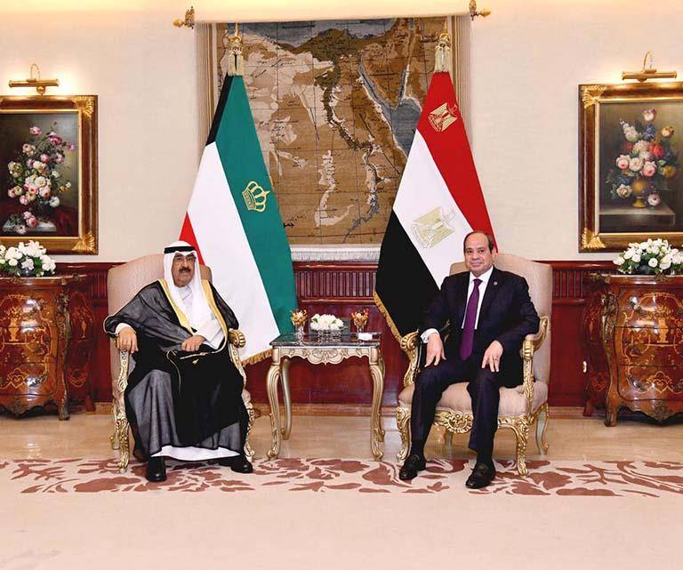 الرئيس السيسي وأمير الكويت يؤكدان رفضهما لـ