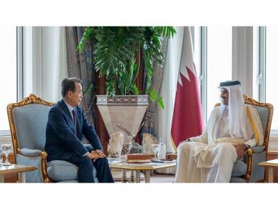 الأمير القطري يستقبل مع أعضاء مجلس رؤساء الأمم المتحدة