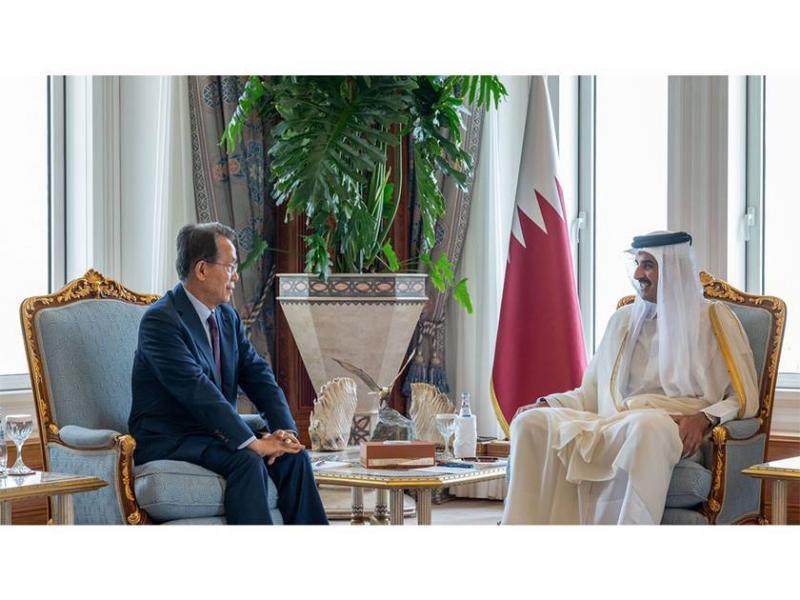الأمير القطري يستقبل مع أعضاء مجلس رؤساء الأمم المتحدة