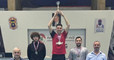 غالب فحص بطل كأس لبنان في كرة الطاولة