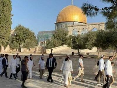 مستوطنون يقتحمون المسجد الأقصى ‏