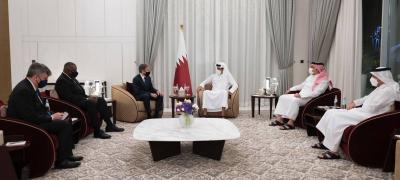 أمير قطر يستقبل وزيري الخارجية والدفاع الأمريكيين