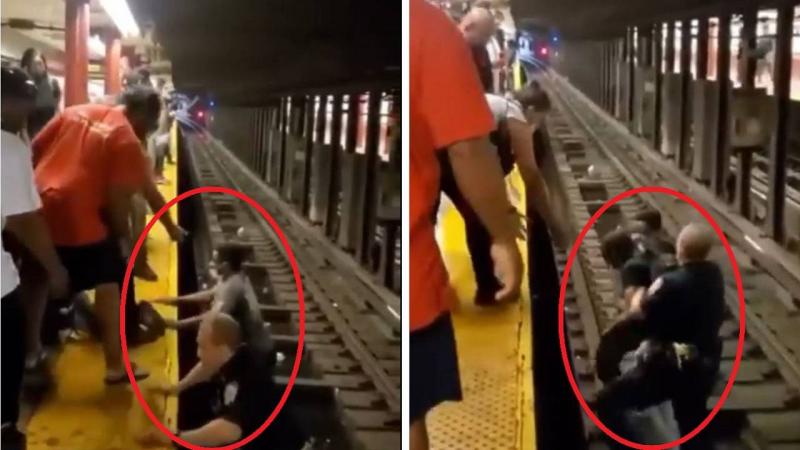 بالفيديو.. لحظة إنقاذ رجل من الموت أسفل قطار