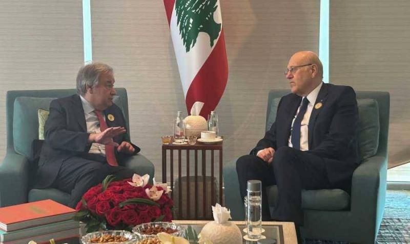 الجنوب والنزوح بين ميقاتي وغوتيريش في البحرين