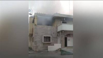 احتكاك كهربائي يتسبّب بحريق في مركز الأمن العام عند نقطة العبودية