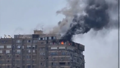 حريق هائل في مبنى فخم بمصر