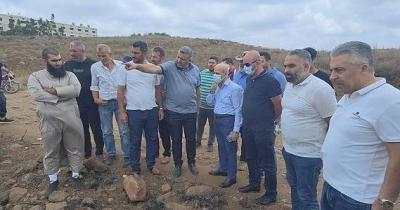 اللواء خير يتفقد مخلفات حريق مطمر سرار