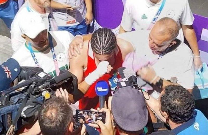 الجزائرية ايمان خليف تسحق منافستها وتضمن ميدالية برونزية (فيديو)