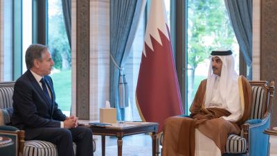 بلينكن يبحث وأمير قطر الجهود الجارية للتفاوض على وقف إطلاق النار